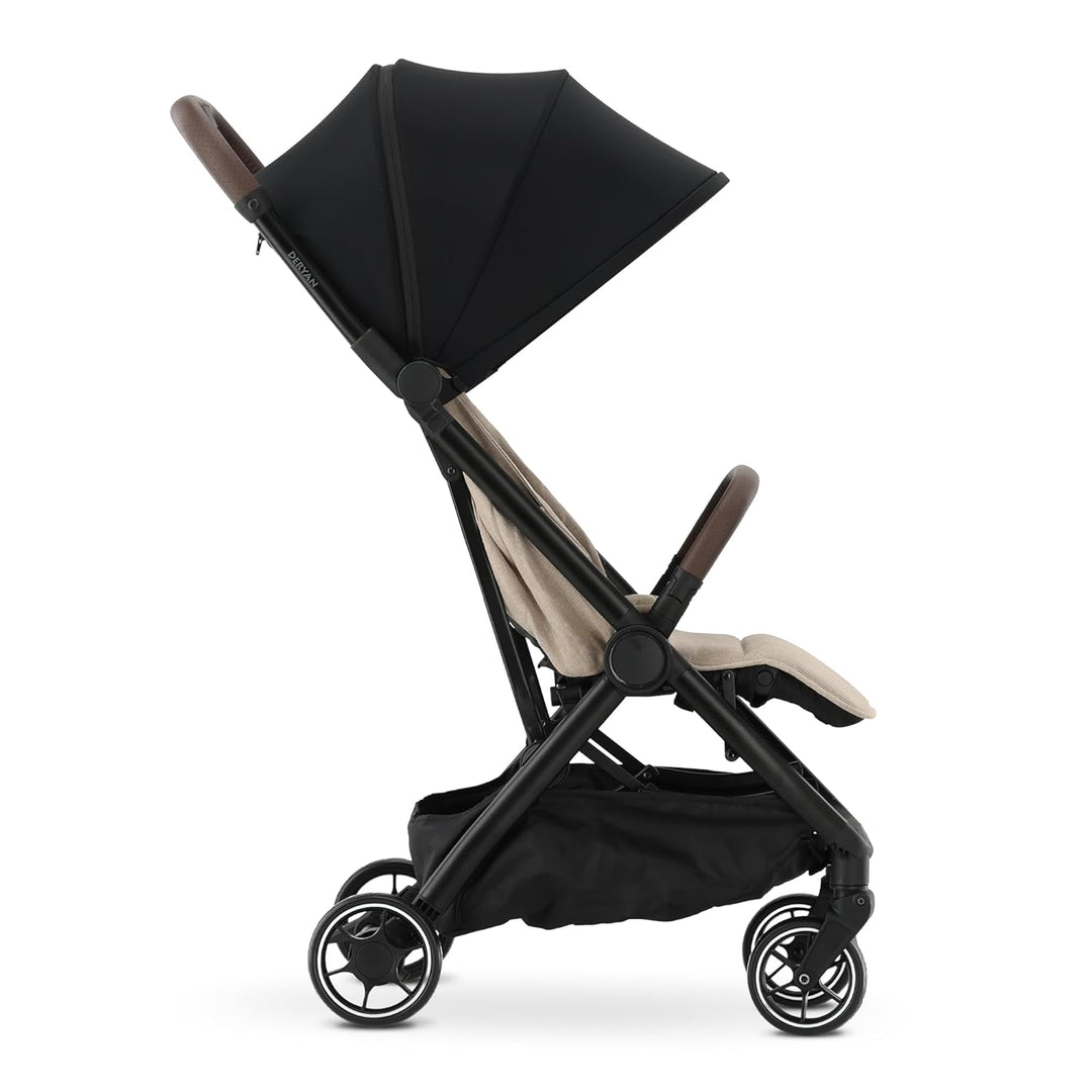 Deryan Air Reisebuggy - Leicht & kompakt - Handgepäckgrösse, faltbarer Reise-Kinderwagen mit Liegefu