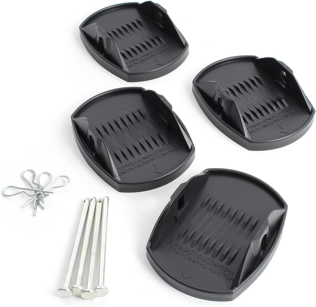 XPOtool 4X Stützplatten 180 x 145 mm mit Metallstift für Kurbelstütze von Wohnwagen, Wohnmobil, Cara