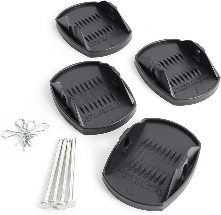 XPOtool 4X Stützplatten 180 x 145 mm mit Metallstift für Kurbelstütze von Wohnwagen, Wohnmobil, Cara