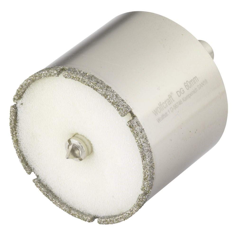 wolfcraft Ceramic Diamant-Lochsäge 5940000 – Bohrkrone inkl. Zentrierbohrer für den Akkuschrauber –