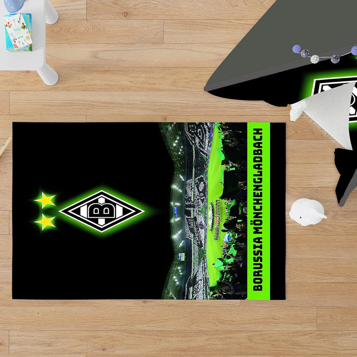 Borussia Mönchengladbach Teppich Borussia-Park 100 x 120cm rutschhemmend lärmhemmend Fan-Teppich Kin