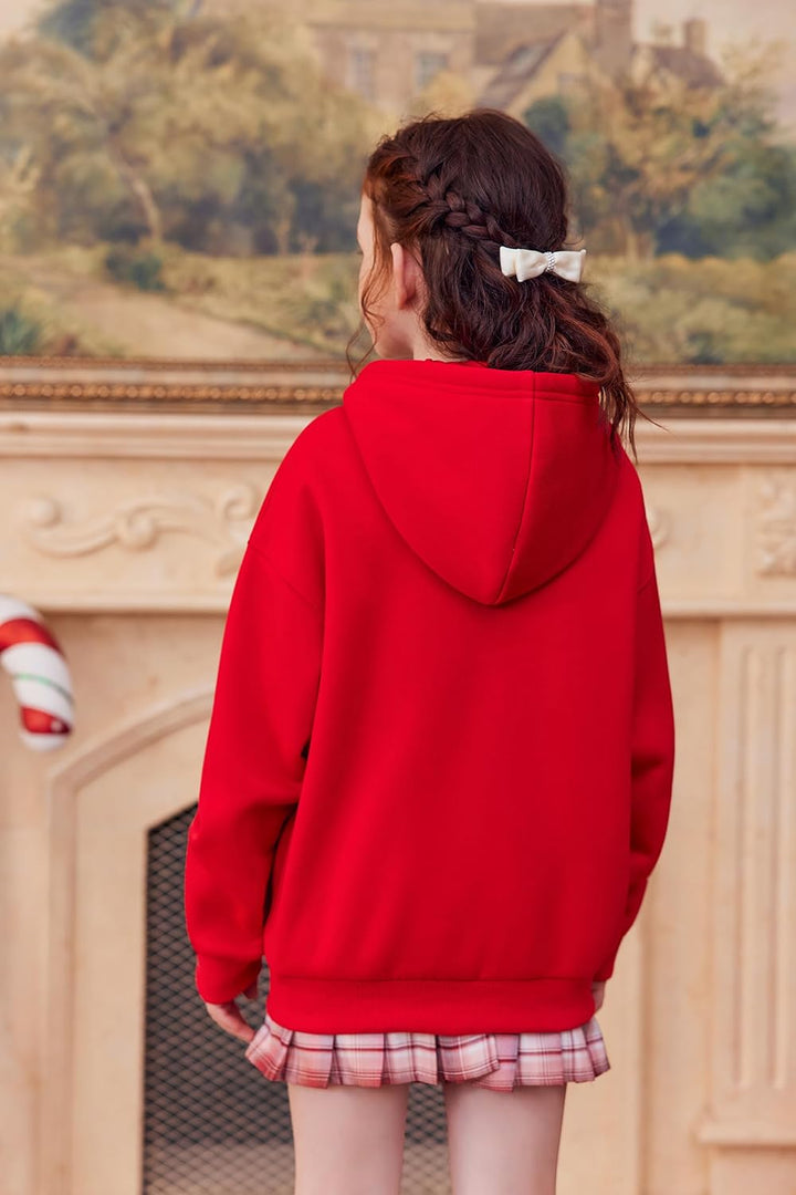 Arshiner Mädchen Kapuzenpullover Warm Fleece Kinder Hoodie Winter Pullover mit Tasche Sweatshirt für