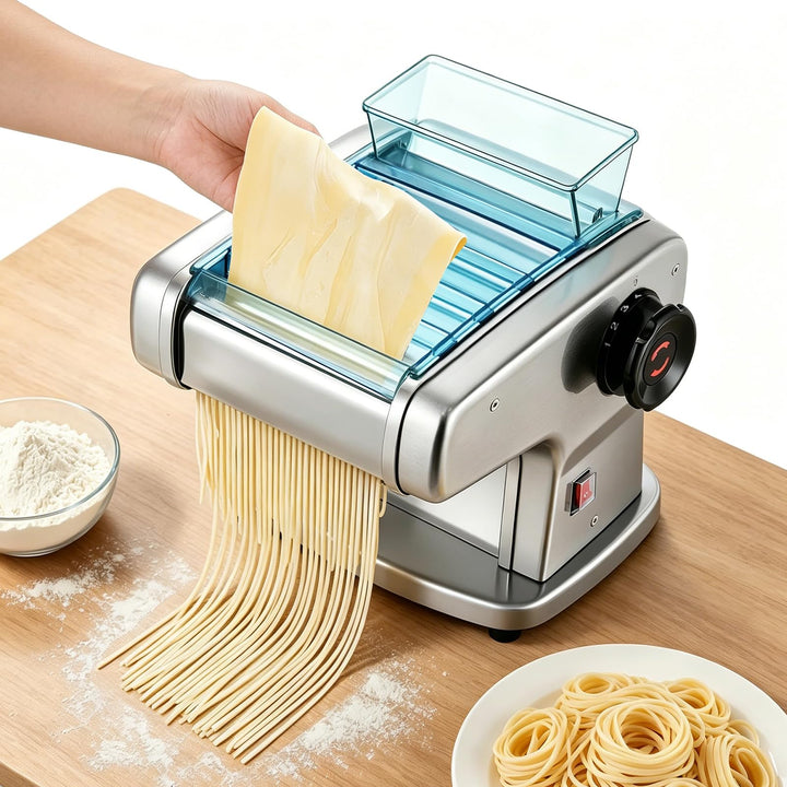 Nudelmaschine Elektrische, 9 Einstellbare Dicke 0,5-5mm | Geeignet für die Herstellung von Spaghetti