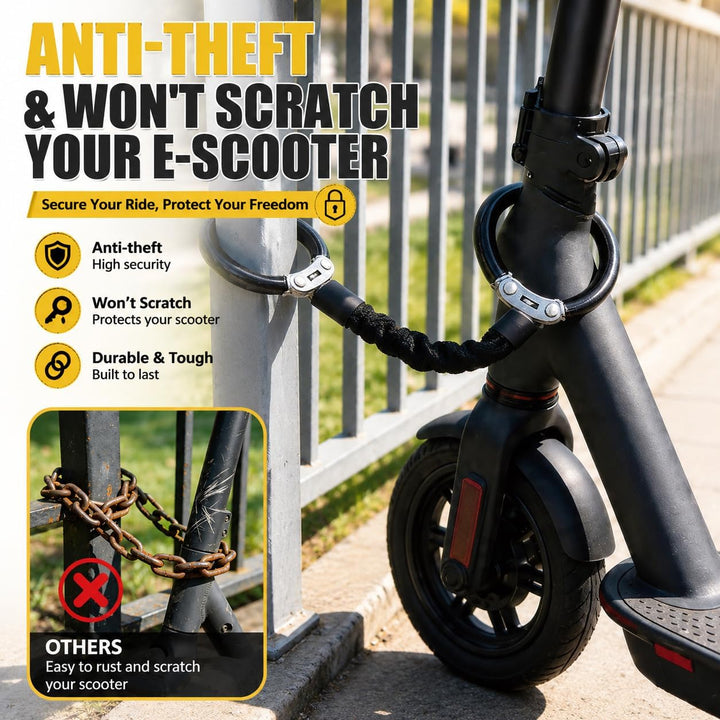 E Scooter Schloss, Handschellenschloss mit ABS Kratzer &amp; 2 Schlüsseln, 90cm Hohe Sicherheit E Roller