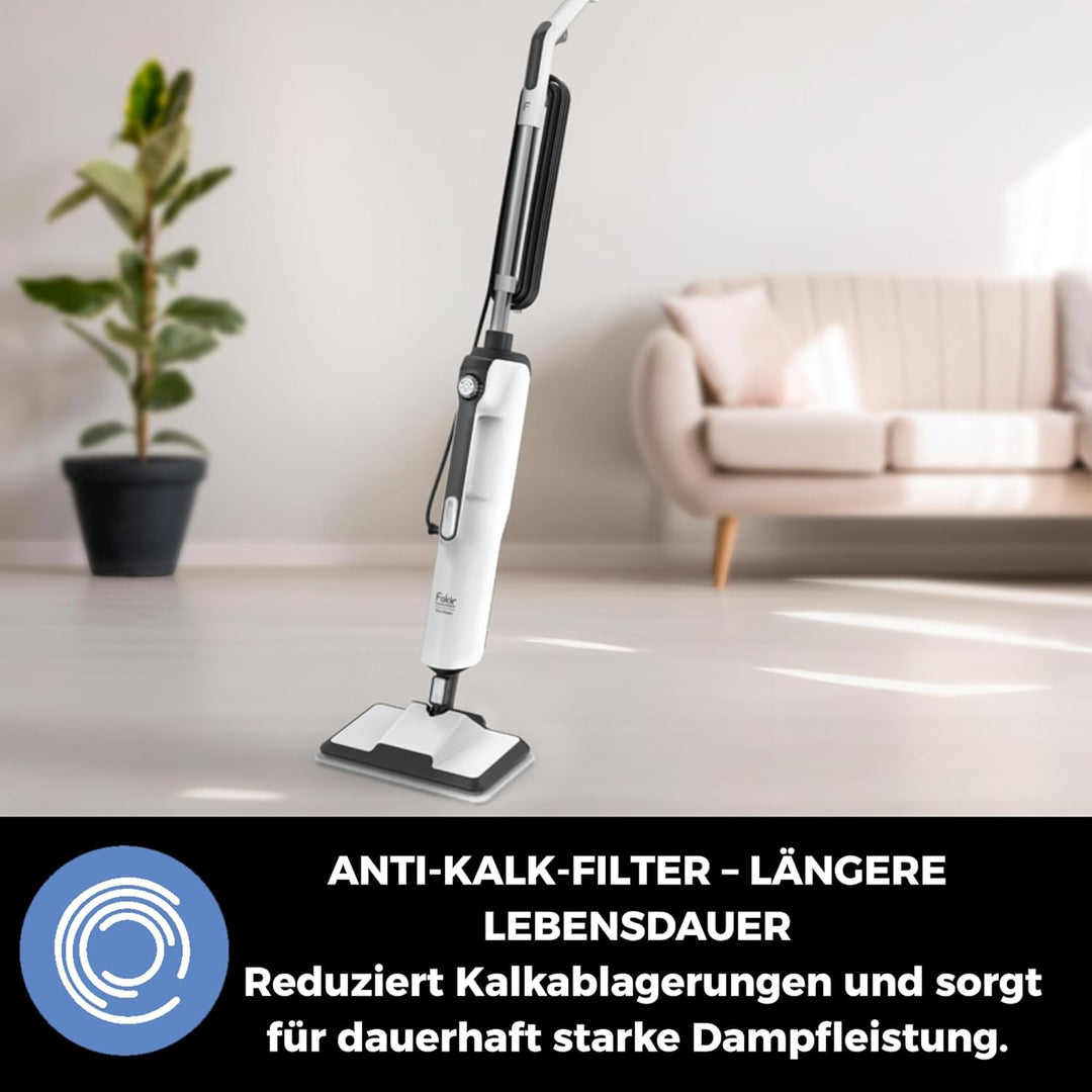 Fakir Duo Dampfreiniger 2-in-1 Hand- & Standgerät, 1400W, 380ml Tank, LED-Anzeige, Dampfregulierung