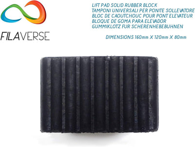 FILAVERSE Gummiauflage 160x120x80mm - KIT mit 4 gummiklotz für Kfz Hebebühnen. Abmessungen des Gummi