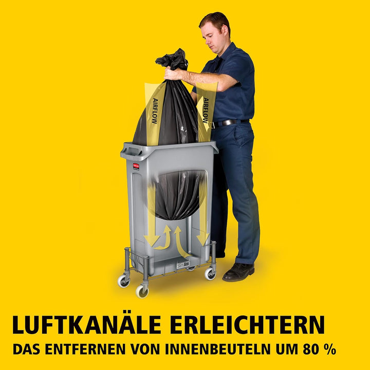 Rubbermaid Commercial Products FG354060BEIG Slim Jim mit Lüftungskanälen, 87 L, Beige Beige 87 L, Be