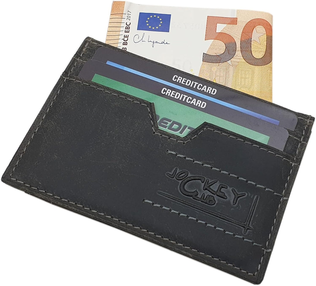 myledershop Echt Büffel-Vollleder Querformat Bikerbörse/Geldbörse/Geldbeutel/Portemonnaie mit Metall