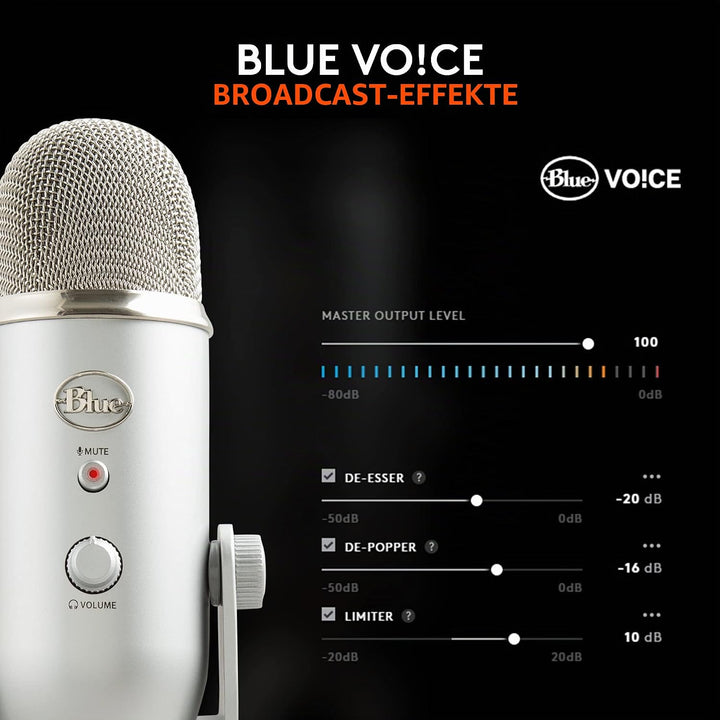 Blue Microphones Yeti Professionelles USB-Mikrofon für Aufnahmen, Streaming, Podcasting, Broadcastin
