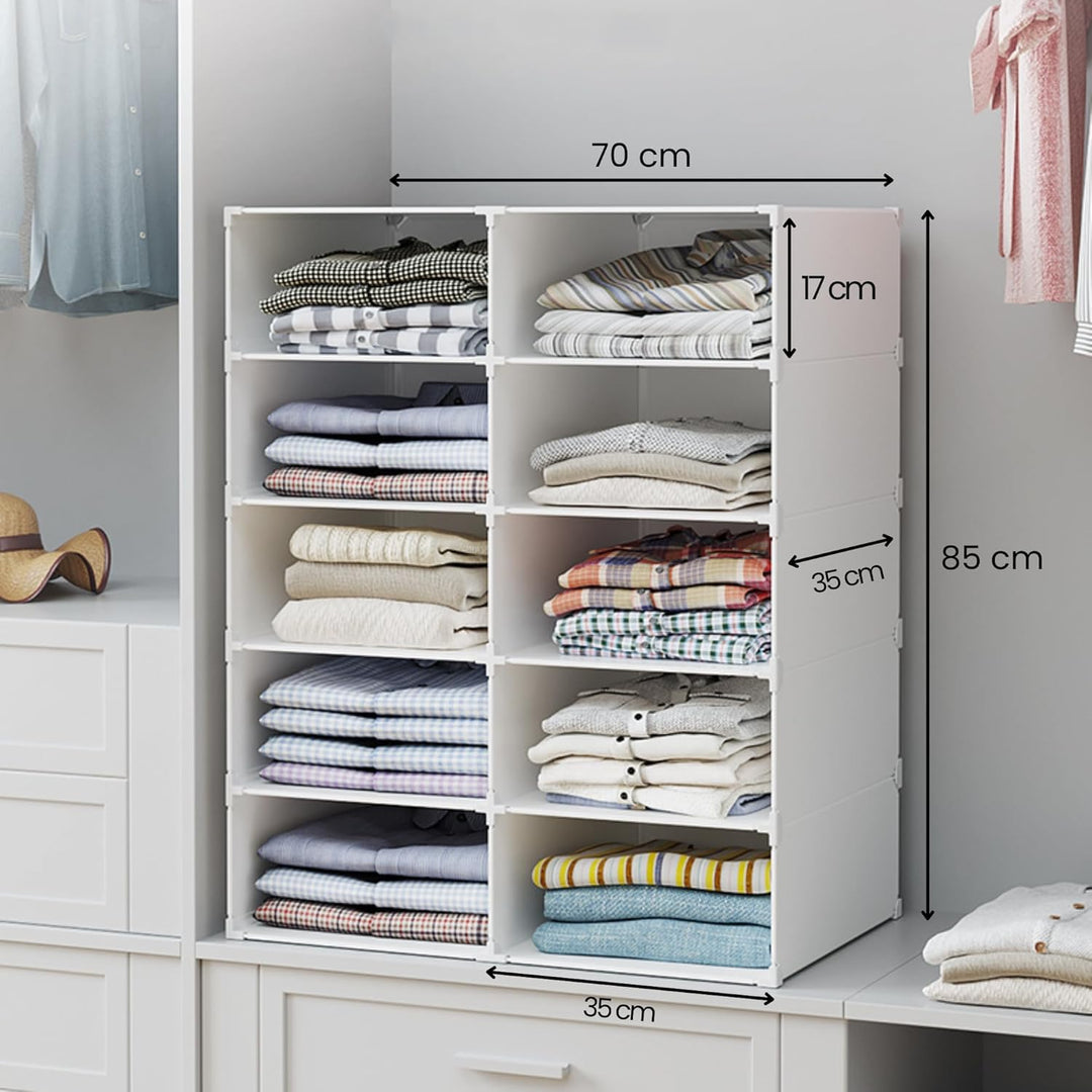 Modulares Regal, Kleiderorganizer für Schrank, Regal für Zimmer, Flur. Aufbewahrungsregal für Zuhaus