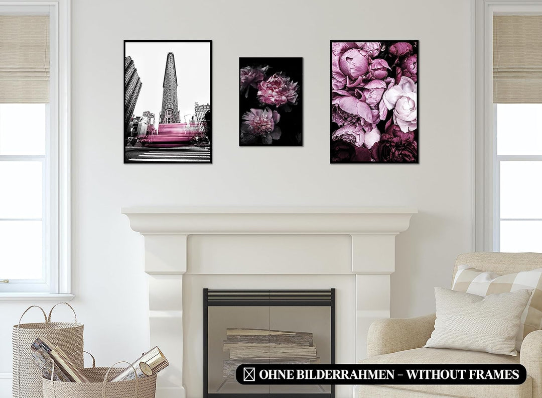 CreativeRobin » Rose, Style & Fashion « Wandbilder Poster-set | Wohnzimmer Deko | 4x A3 + 2x A4 Wand