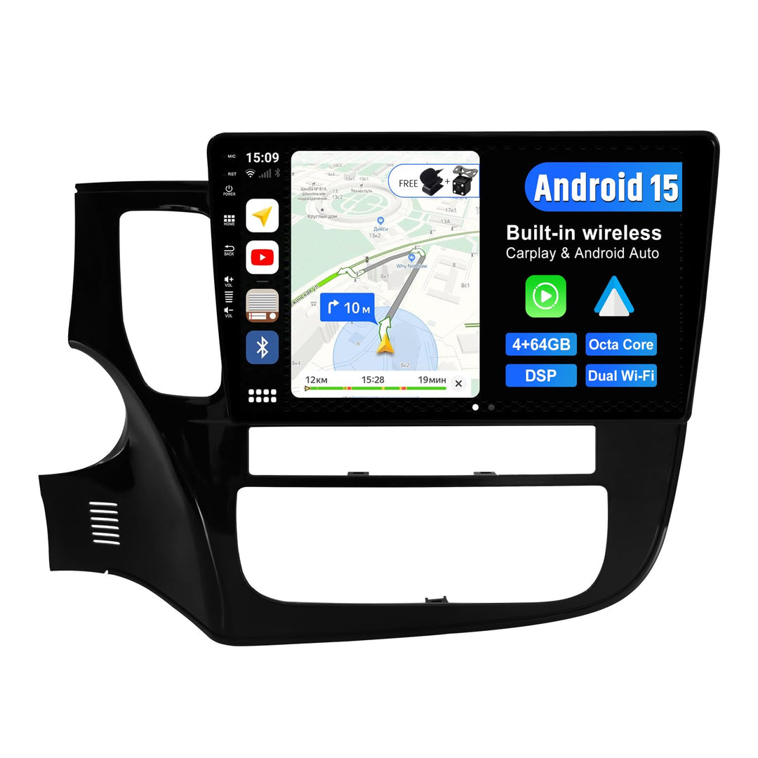Android 15 Autoradio Passt für Mitsubishi Outlander (2012-2018) - 4G+64G - Eingebaut DSP/Carplay/And