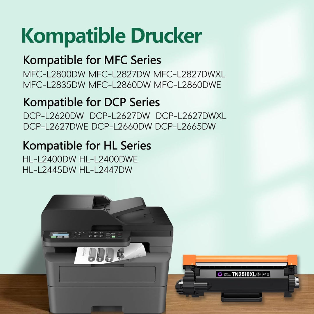 TN2510 TN2510XL Tonerkartusche TN-2510XL Kompatibel für Brother HL-L2400DWE HL-L2445DW Toner MFC-L28