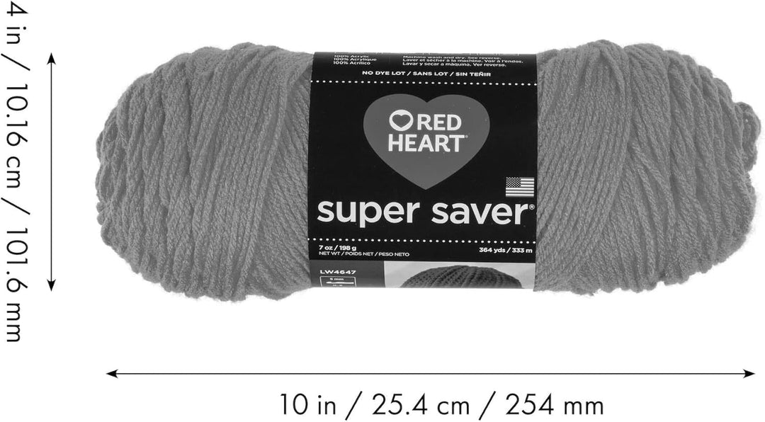 Red Heart Super Saver Aran-Garn – 3 Packungen mit 198 g – Acryl – 4 Medium (Kammgarn) – 360 Meter –