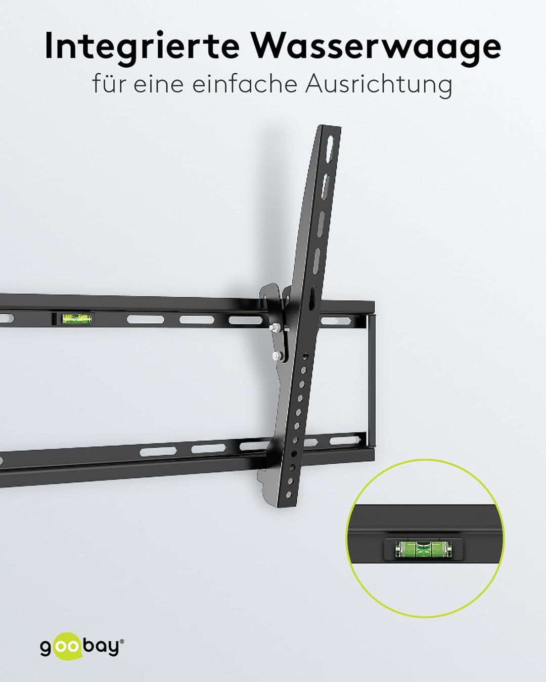 goobay TV-Wandhalterung 43–100 Zoll, neigbar bis 10°, ultraflach 45 mm, VESA 800x400, bis 75 kg – Ba