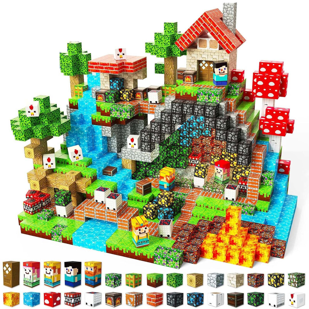 Annexfun Magnetische Bausteine 200 Teile - Ein aufregendes Untergrundabenteuer und eine Schatzsuche,