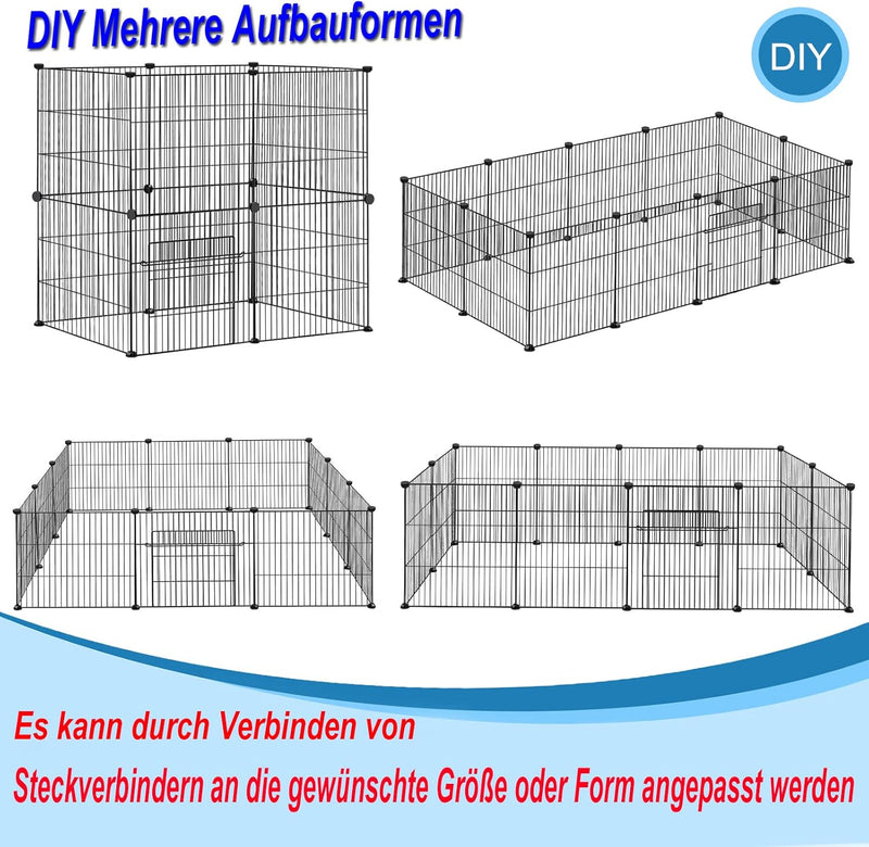 YRHome Freigehege Gittergehege für Kaninchen Hasen Meerschweinchen Käfig Gehege Kleintierkäfig inkl.