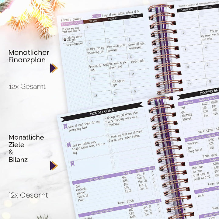 Finanzplaner &amp; Monatsplaner &amp; Monatsrechnung Organizer - 12 Monate Reise zur finanziellen Freiheit,