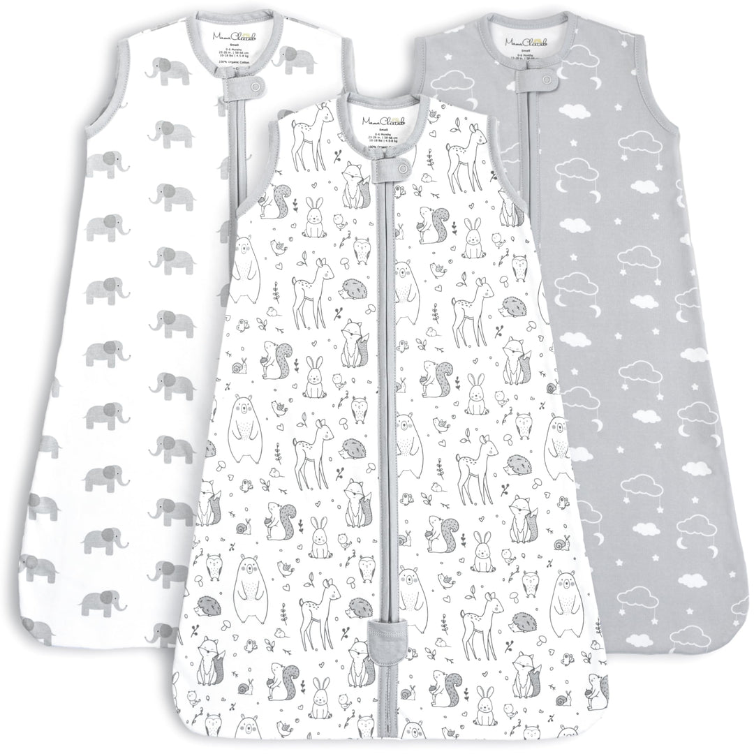 Mama Cheetah Baby Schlafsack, 0.5 TOG 100% Bio-Baumwolle, Ideal für den Sommer, Sommerschlafsack für