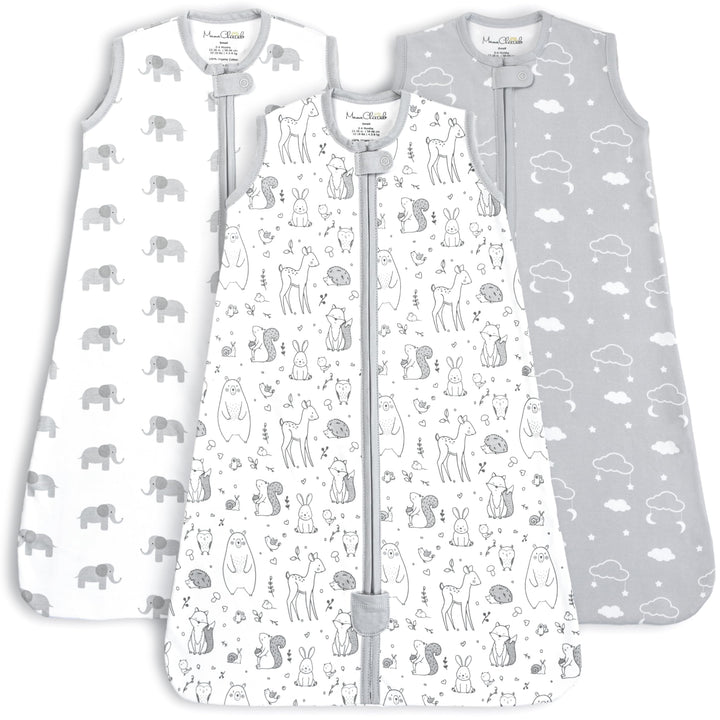 Mama Cheetah Baby Schlafsack, 0.5 TOG 100% Bio-Baumwolle, Ideal für den Sommer, Sommerschlafsack für