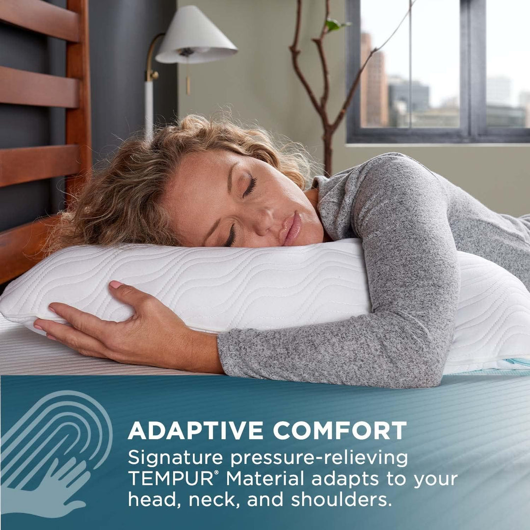 TEMPUR-PEDIC TEMPUR-Adapt ProLo + Cooling Kissen, Schaumstoff, Weiss/opulenter Garten, King Niedrig