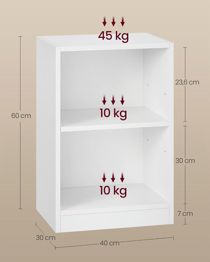 VASAGLE Custos Collection – Nachttisch mit offenen Fächern, Beistelltisch mit verstellbarem Regal, d