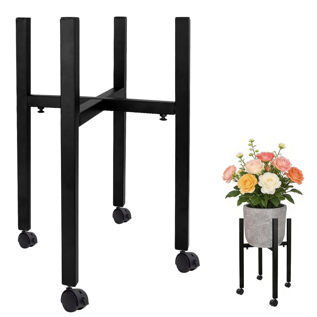 Metall Pflanzenregal Blumenhocker, Verstellbarer Pflanzenständer, Blumenständer Metall Schwarz, Blum