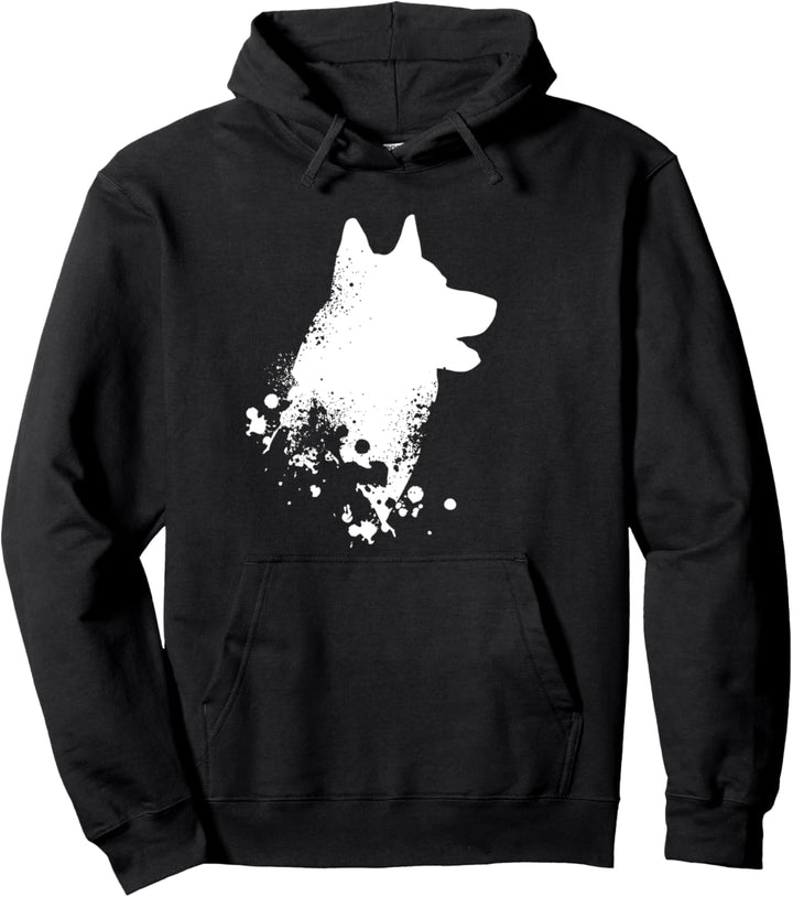 Husky Hund Motiv | Hunde Silhouette | Siberian Husky Pullover Hoodie