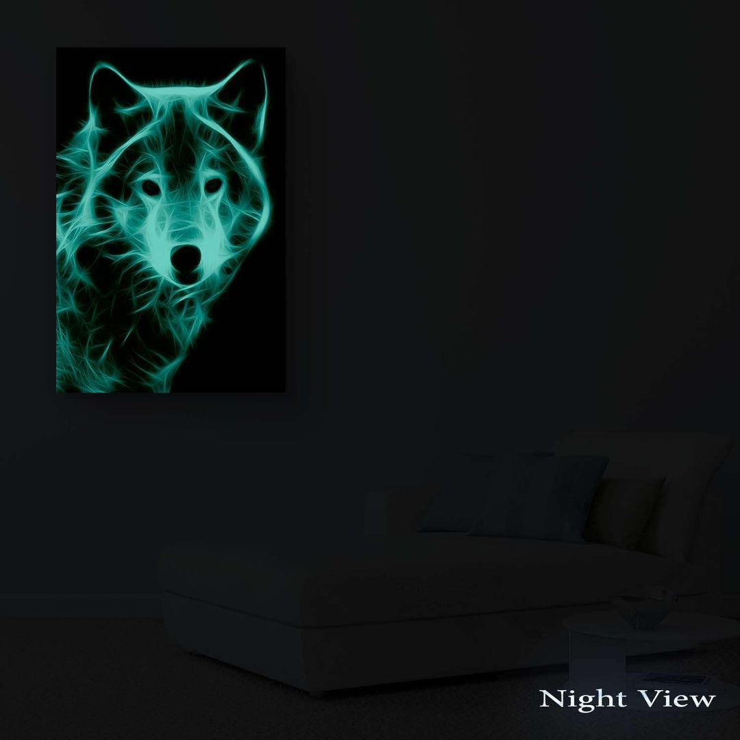 Startonight Bilder Weisser Wolf, Leinwandbilder Moderne Kunst, Tiere Wanddeko Kunstdrucke, Wandbilde