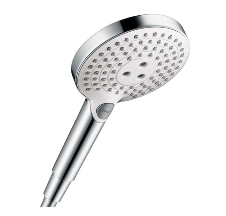 hansgrohe Raindance Select S 120 Duschkopf, 3 Strahlarten, Weiss/Chrom Weiss/Chrom Duschkopf 1, Weis