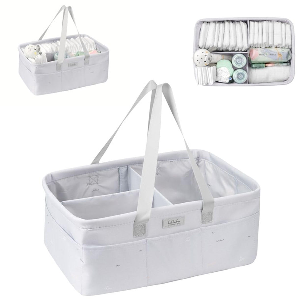 Kikkaboo Wickeltasche, Korb, Windelorganizer faltbar Griffe abnehmbare Trennwand, Farbe:weiss, Wei&#