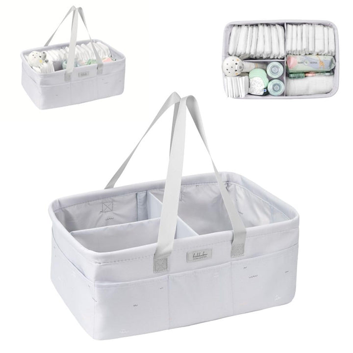 Kikkaboo Wickeltasche, Korb, Windelorganizer faltbar Griffe abnehmbare Trennwand, Farbe:weiss, Wei&#