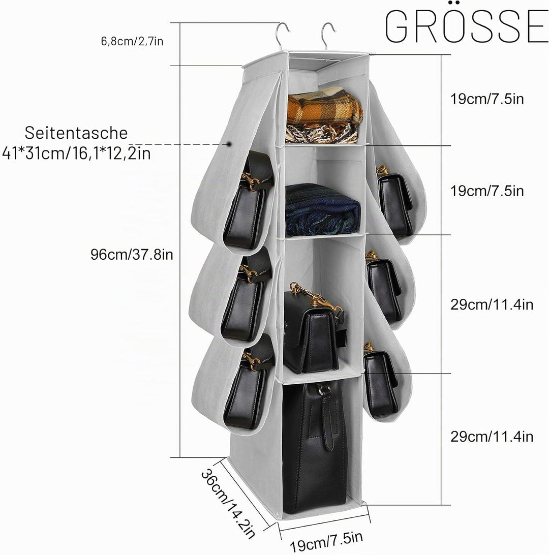 MaoXinTek Organizer für Handtasche, 10 Fächer, zum Aufhängen, Organizer, für Hut, Kleidung, Schuhe,
