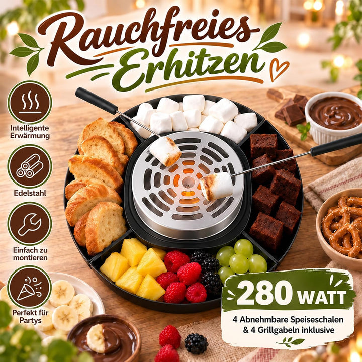 2-in-1 Elektrisches Smores Maker &amp; Schokoladenfondue Set