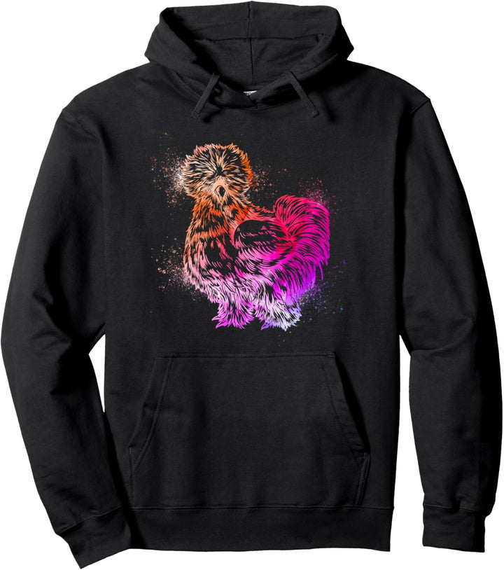 Farbenfrohes Seidenhuhn Pullover Hoodie
