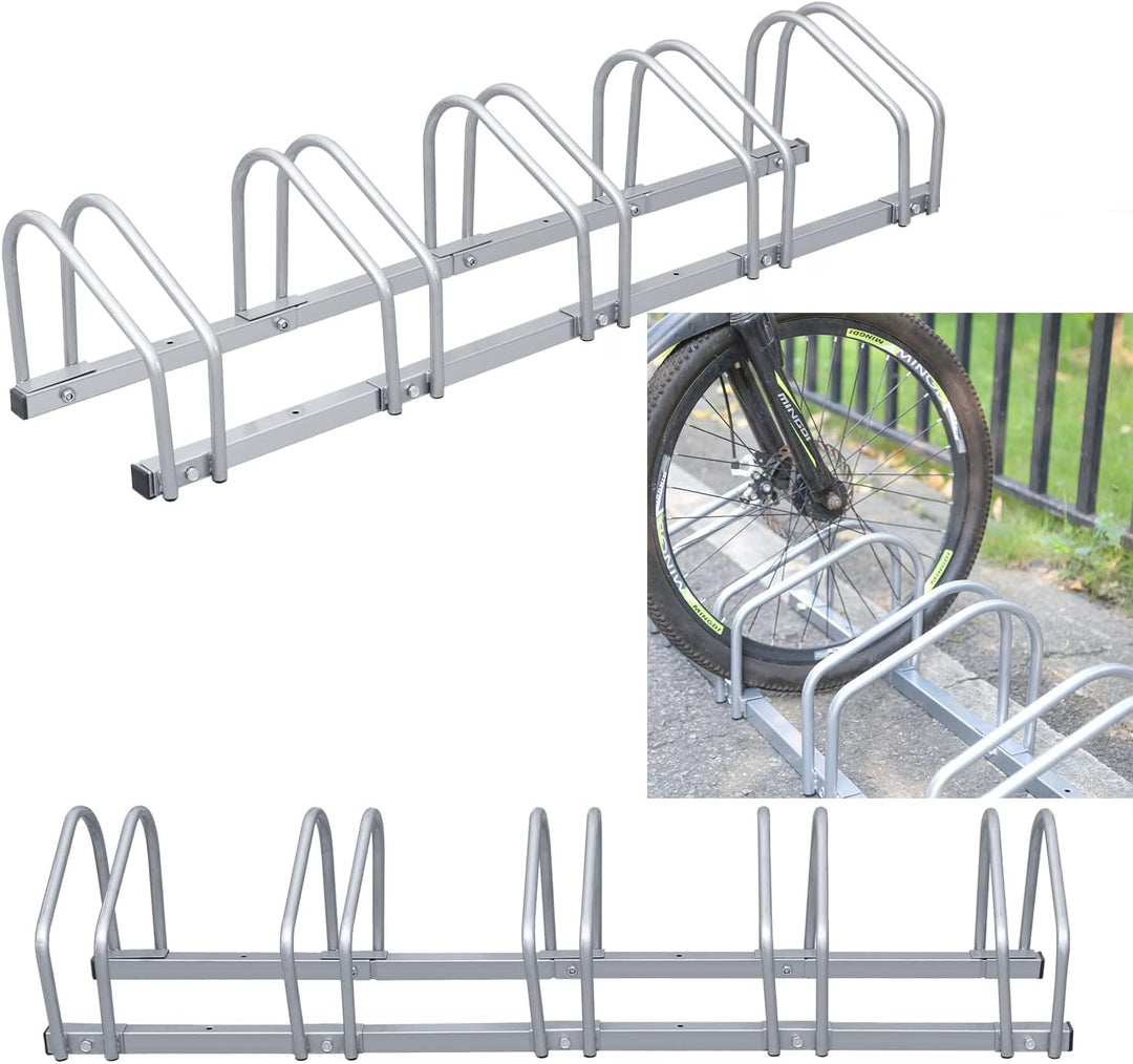 Yakimz Fahrradständer für 5 Fahrräder, 35-55 mm Reifenbreite, Mehrfachständer Aufstellständer Bodenp