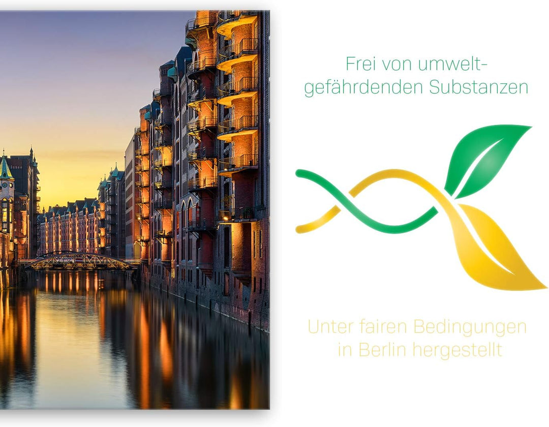 ge Bildet Bild auf Leinwand | Wasserschloss in der Speicherstadt - Hamburg D in 100x70 cm als Wandbi