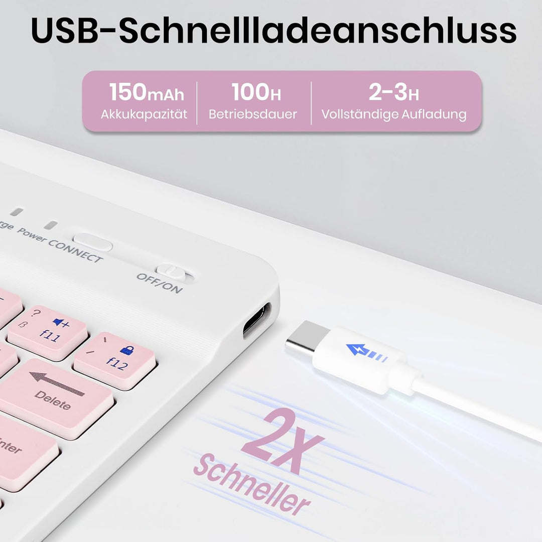 Hülle mit Tastatur für Samsung Galaxy Tab A11 / A9 8.7 Zoll 2025 | Tastatur für Samsung Galaxy Tab A