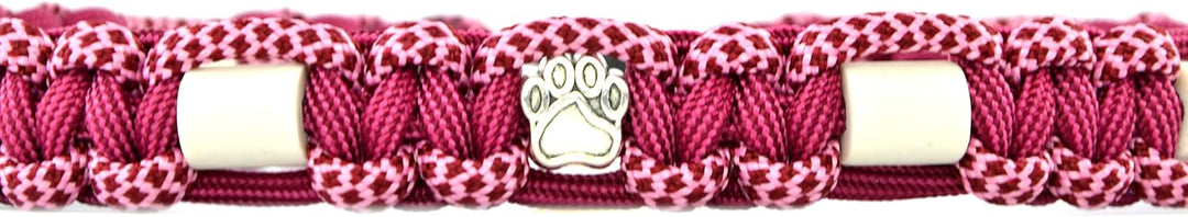 EM Keramik Hunde-Halsband aus US-Paracord – handgeknüpft, verstellbar mit Kordelstopper – Grössen 15