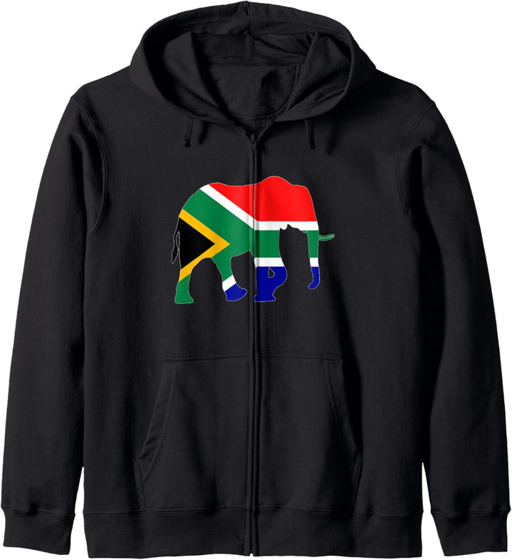Südafrikanische Flagge Elefant wilde Afrika Safari Kapuzenjacke