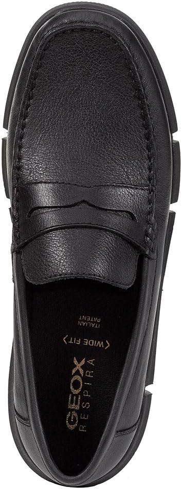 Geox Herren U Adacter M Wide Moccasin 42 EU Schwarz, 42 EU Schwarz