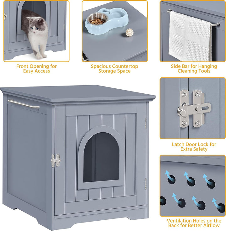 Yaheetech 2er Set Katzentoilette Katzenklo Schrank Katzenhaus Holz Katzenhöhle Einzeltür Katzenkommo
