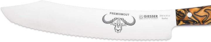 GIESSER seit 1776 - Made in Germany - Brotmesser 25 cm Spicy Orange, PremiumCut Wave No 1, Wellensch