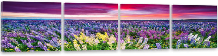 Feeby Frames, Leinwandbild, Bilder, Wand Bild - 4 Teile - Panoramabild, Wandbilder, Kunstdruck 40x16