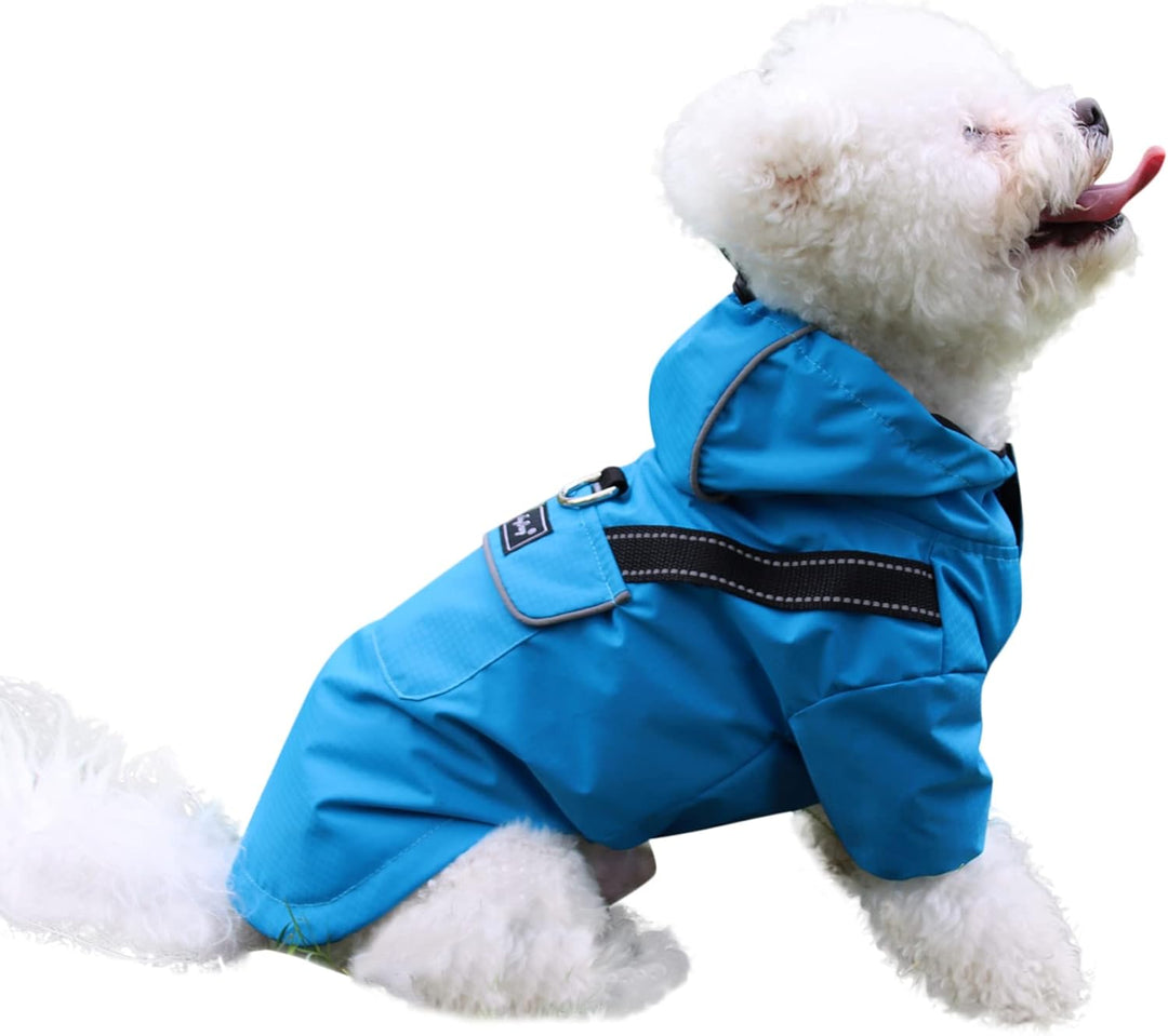 JoyDaog Regenmantel für kleine Hunde mit Kapuze, wasserdichte Outdoor-Regenjacke für Hunde, Welpen-R