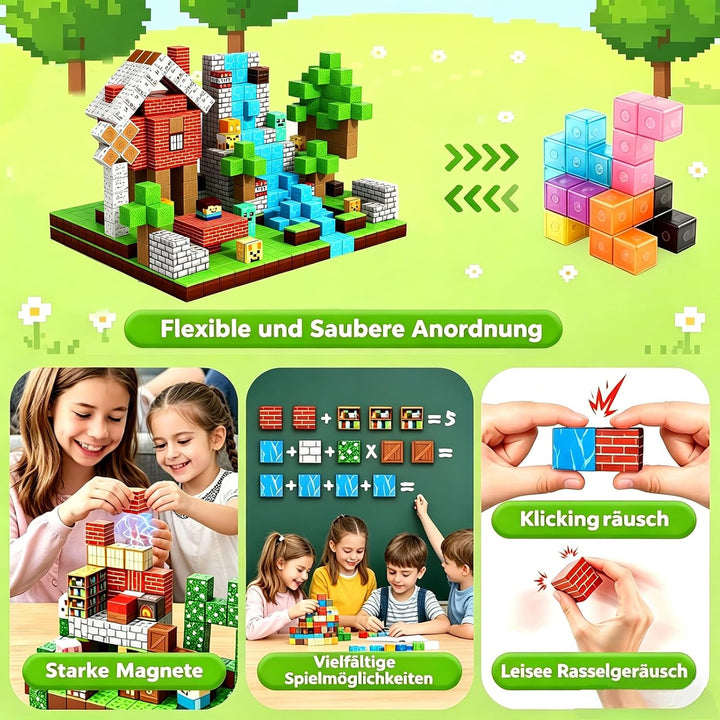 Magnetische Bausteine, Magnetic building blocks,Magnetbausteine Build Mine Magnete Welt Set,Montesso