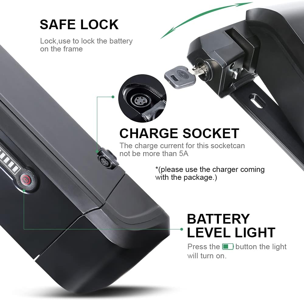 YOSE POWER Ebike Akku 36V 11.6Ah/14Ah SF-06 Batterie für 36V 250W / 350W /500W /800W Motor passt auf