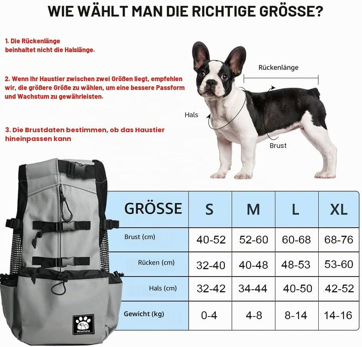 1–25 kg Hundetragetasche mit Kordelzug, belüfteter Haustier-Rucksack für kleine, mittelgrosse Hunde,