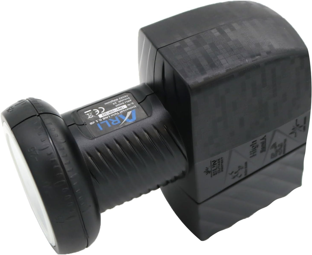 60cm HD Sat Anlage Twin LNB + 50m Koaxialkabel 135dB + 2 F-Stecker Digital 2 Teilnehmer Antenne Weis