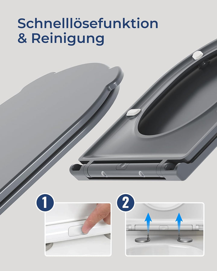 HySail Toilettendeckel mit Absenkautomatik, Benutzerfreundlichem Hygienischem Griff, Schnellverschlu